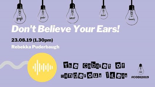 SchoolofPPLS's tweet photo. Don't believe your ears! | Fri 23 Aug, 1.30pm 
Dr Rebekka Puderbaugh uses acoustic trickery to make you question everything (you think) you hear at New Town Theatre #CODI2019 #EdFringe19 
https://t.co/PzWy10l9GI https://t.co/EYzZ1fsD50
