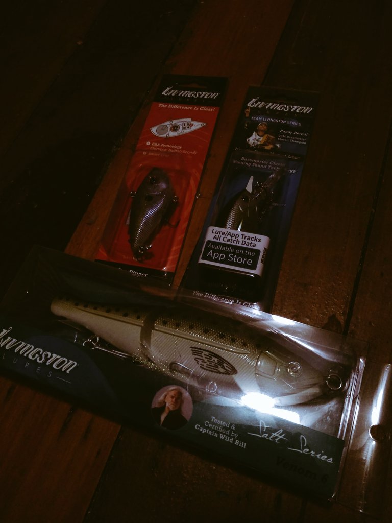 RealBHFishing's tweet photo. Just received a package in the mail from the best Sponsor, And Lure company of all time @LivingstonLures ! I received a Howeller DMC , A Pro Ripper, And the new AMAZING monster bass lure, The Venom 6! You guys have got to get one of these if you enjoy catching monster bass! https://t.co/hbOaXKulUT