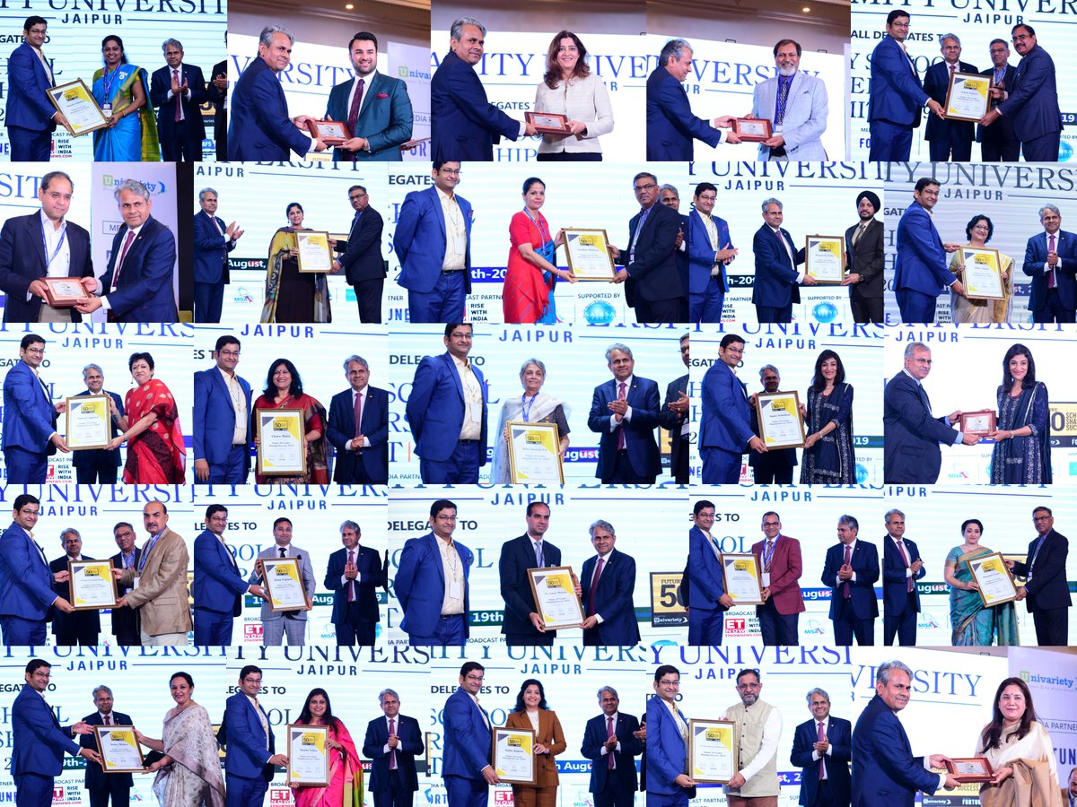 AmityUniJaipur's tweet photo. Celebrations for the success of #Day1 of Amity Leadership Summit 2019 organized by #AmityUniversityJaipur started with the Award Presentation for Future 50 Leaders Shaping Success.

@LeMeridien

#Day1 #ASLS2019  @Univariety @Future50Schools https://t.co/guUPvKEGUy
