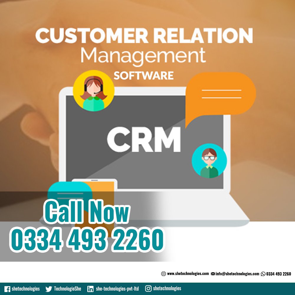 TechnologieShe's tweet image. SHE CRM helps businesses of all sizes, close more deals in the smarter way.
✔Contact Management
✔Administrative Task
✔Ideal Buyer
For more information:
Call Now: 03344932260
Or
Email us at sales@shetechnologies.com
-
-
-
#property_software #softwaredevelopent #JoinUs