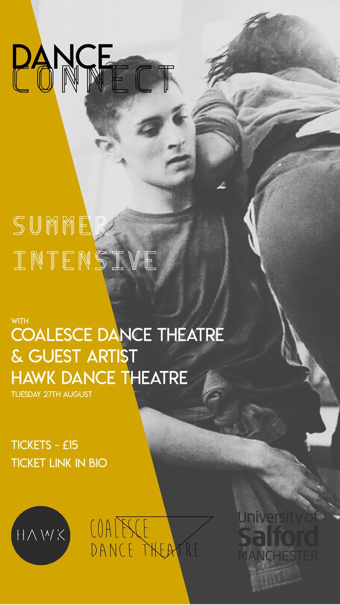 CoalesceDance's tweet photo. ONE WEEK TO GO! 
Next week we host our DanceConnect Summer Intensive at Salford Uni - @BA_Dance_ 10-2pm.
We only have 4 spaces left so grab your tickets quick - https://t.co/RLt6ZiL1P4 https://t.co/vhfX6dZG0a