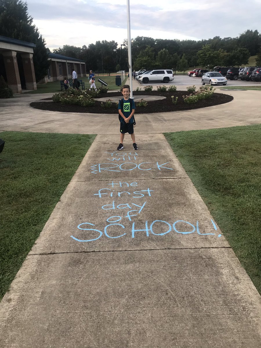 LauraSosebee's tweet photo. Walking to school! First Day! #clemsonlocal #clemsonelementary https://t.co/ZD5F44H14N