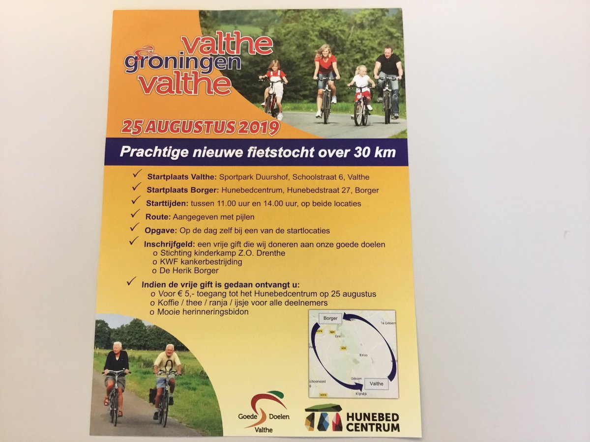 A.s. zondag wordt het heerlijk weer! Een mooie dag om de nieuwe fietstocht van 30 km uit te proberen! Bekijk de flyer voor meer info. <a href="/Hondsruggeopark/">DeHondsrugGeopark</a> <a href="/WeekinWeekuit/">Week in Week uit</a> <a href="/Hunebedcentrum/">Hunebedcentrum</a>