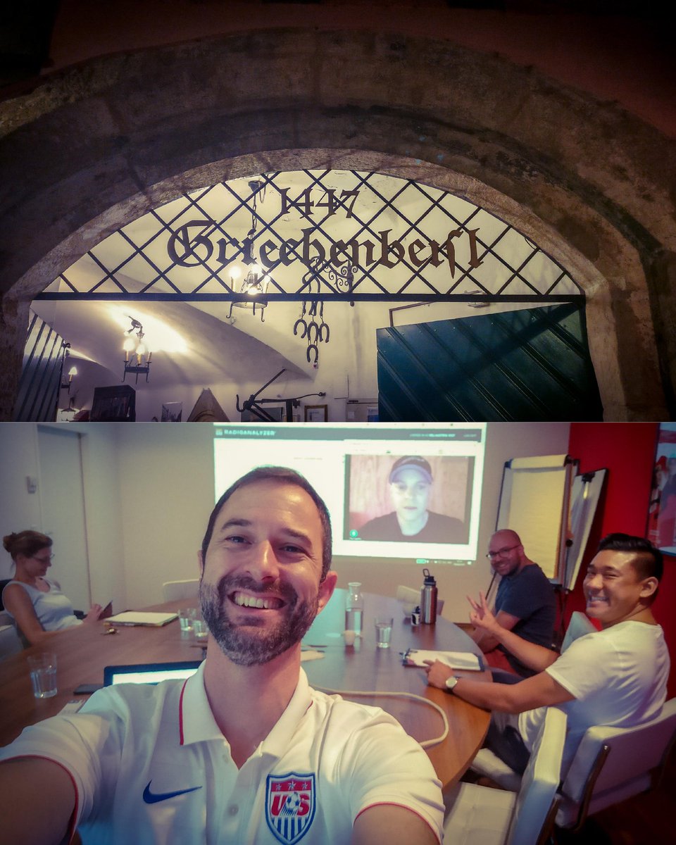 Rockin it in Vienna. Dinner in the city's oldest restaurant and a training session at the city's youngest radio station! <a href="/RadioAnalyzer/">RadioAnalyzer</a> <a href="/energy1042/">ENERGY ÖSTERREICH</a> #ontheroadagain #greatclients #lovemyjob