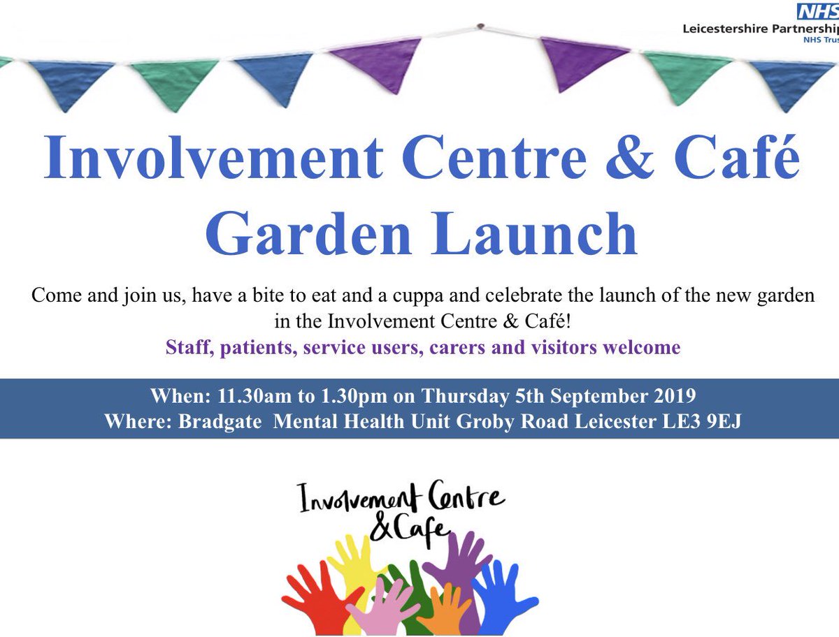 Come and join us on the 5th of September to see our new garden! <a href="/LPTnhs/">Leicestershire Partnership NHS Trust</a> <a href="/LPTOTBradgate/">LPT O.T (Bradgate)</a> <a href="/HelenPerfect1/">Helen Perfect</a> <a href="/HelenT_FYPC/">Helen Thompson</a>