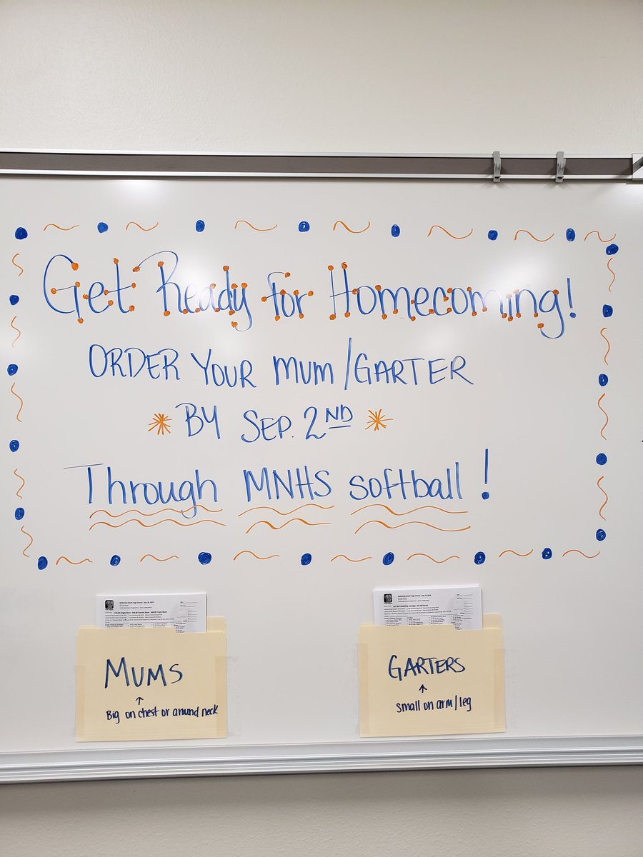 Homecoming is early this year! Make sure you get your mum ordered before it's too late!