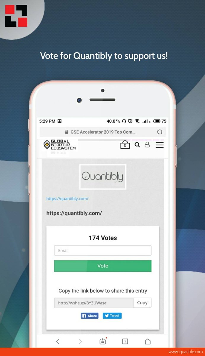 iQuantile's tweet photo. We're overwhelmed with your immense support. Yes, we're almost there. Please #vote for #Quantibly if you haven't yet. We strongly value and appreciate your effort and support.
To vote, please visit: https://t.co/EmENx8Lqjm
#gseaccelerator19 #tech #startups #Socent #SaaS https://t.co/BTp4md5Our