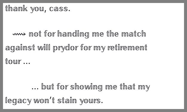 CassCarm's tweet photo. I won’t acknowledge you again. I hope Will finds his peace. I fantasize that he will reject your challenge. I wish your exit from wrestling is as lonely and heartbreaking as it deserves to be. 

But mostly, I pray that you never have a drop of happiness cross your path again. https://t.co/QaAMX3Sf92