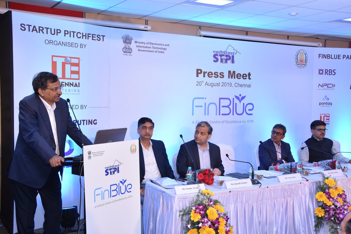 Arun Jain, CMD, Intellect Design Arena & Chief Mentor of FinBlue delivered his keynote address and welcomed the creation of the FinTech startup ecosystem as a Centre of Excellence during the launch of #STPIStartupPitchFest for #STPIFinBlue #STPICoEs #STPIINDIA #STPIFinTechCoE