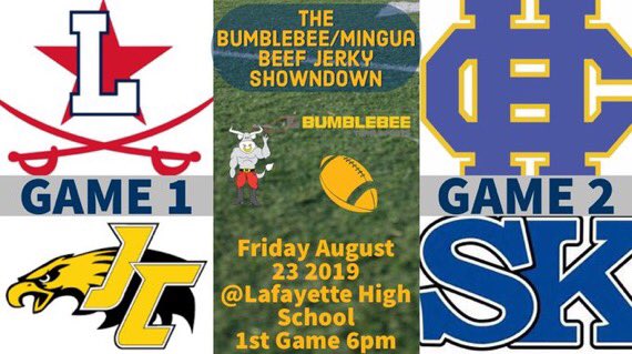 HCHSDevilsFB's tweet photo. Don’t forget this Friday night at Lafayette. Come watch two great games. Blue Devils scheduled kickoff at 8:30. #WeAreHC https://t.co/658zQE22qj