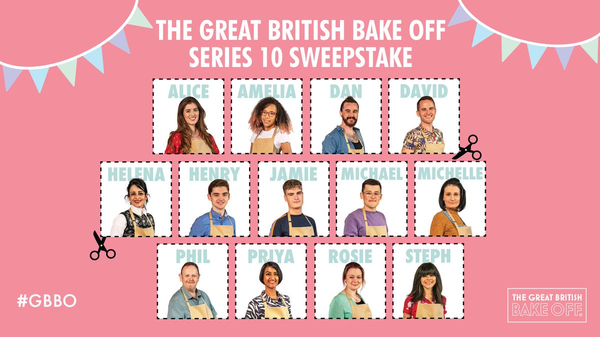 BritishBakeOff's tweet photo. Make this year's Bake Off extra juicy by playing our #GBBO Sweepstake! Simply print, cut and accost friends, family, colleagues or random acquaintances. Best of luck and let us know how you get on! https://t.co/G28HOSTLzo