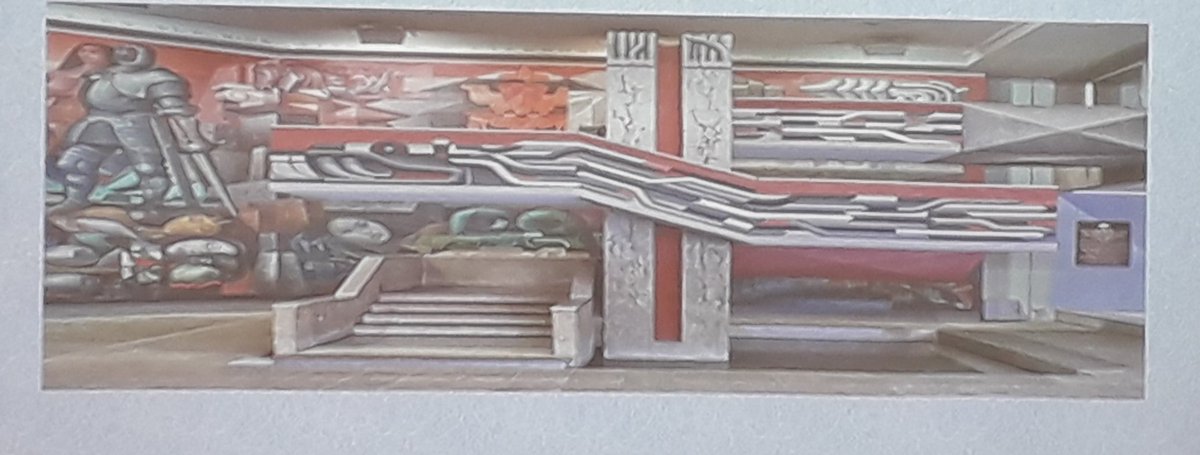 KesiMahendran's tweet photo. The painting by #GonzálesCamarena is called "Prescence of Latin America" the colonial invader occupies only a tiny portion. Red face symbolizes Latin America. Prof. Livia Simao explores shared myths & the creation of phantasms. #decolonization #decolonizingcurriculum #ISTP2019 https://t.co/pynbtkrLhJ