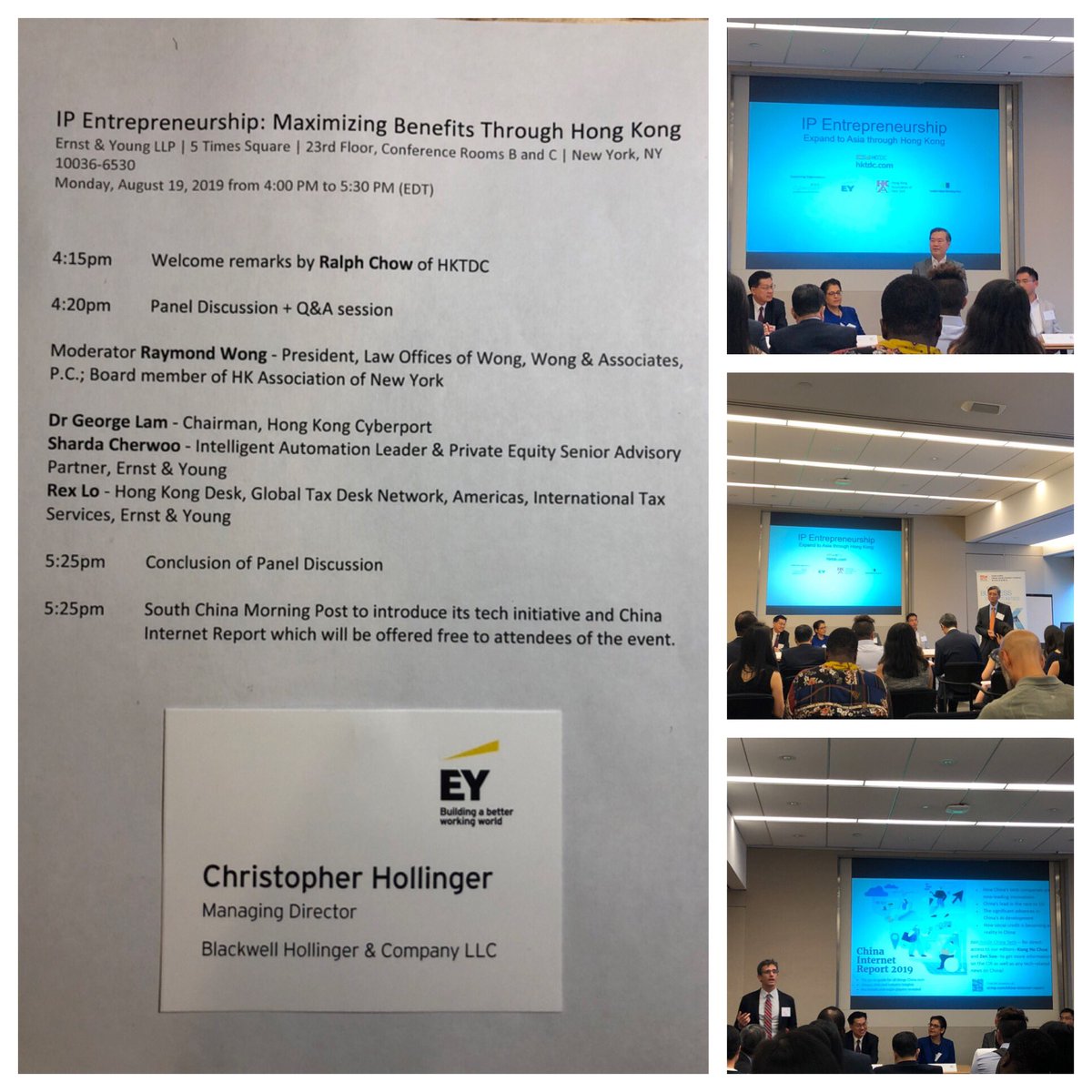 Great insights about setting up a company in Hong Kong and using as a launchpad to Asia at IP Entrepreneurship event.

On the question of current happenings in the world, part of answer was quote of Chinese proverb - “there are always more solutions than problems”.
