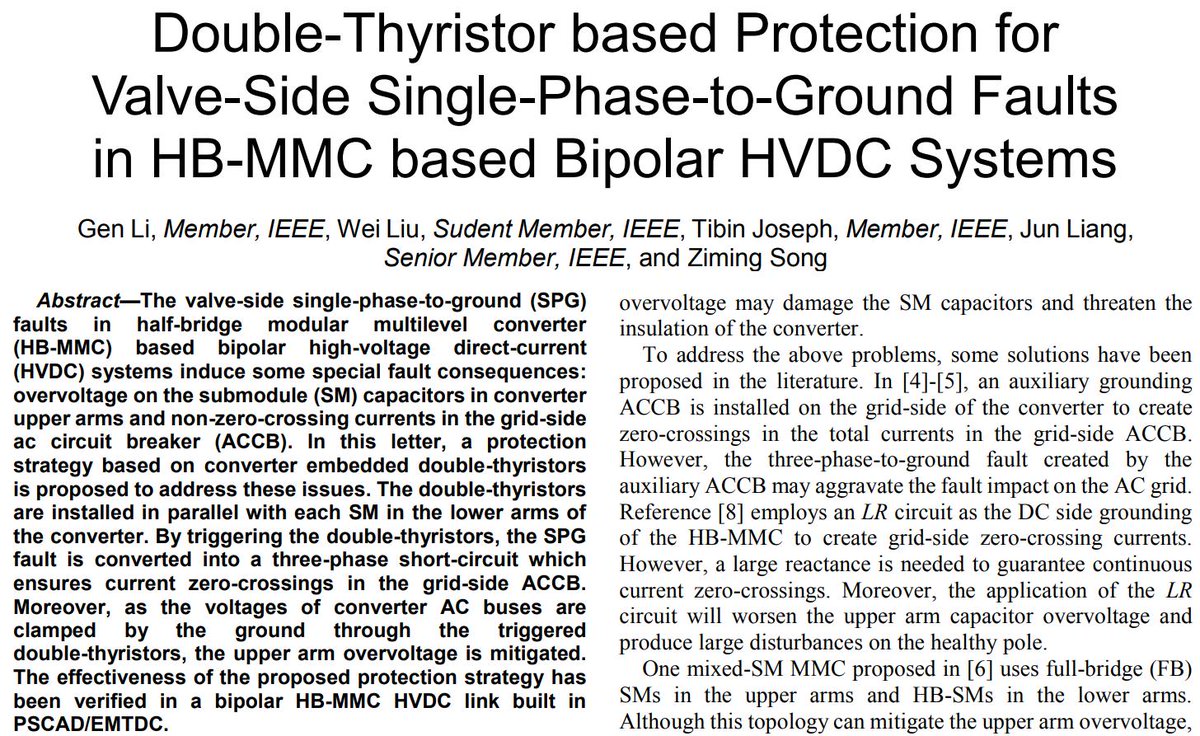 Inno_DC's tweet photo. Interested in bipolar MMC-HVDC systems and protection methods? Read Dr Gen Li &amp; Wei Liu's joint publication in IEEE Transactions on Industrial Electronics (Early Access) https://t.co/EuzbTDnD2b @Reaganlee1988 @Windfarmer_zju  #H2020 #hvdc #mmchvdc #fault #protection #converters https://t.co/d3F6aSCoJi