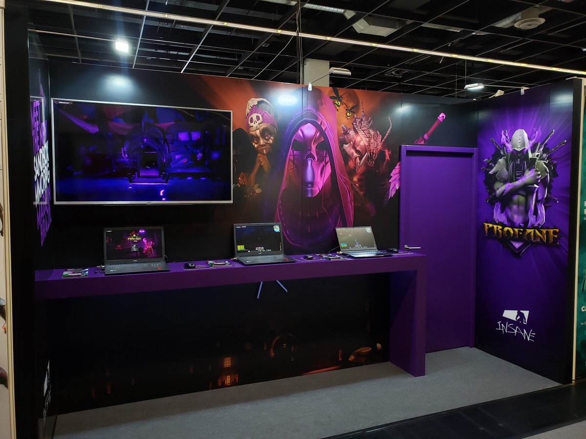 ProfaneMMO's tweet photo. Our booth is looking sharp!
#gamescom2019
#profanemmorpg
#profanemmo https://t.co/GJT3AH0Smp