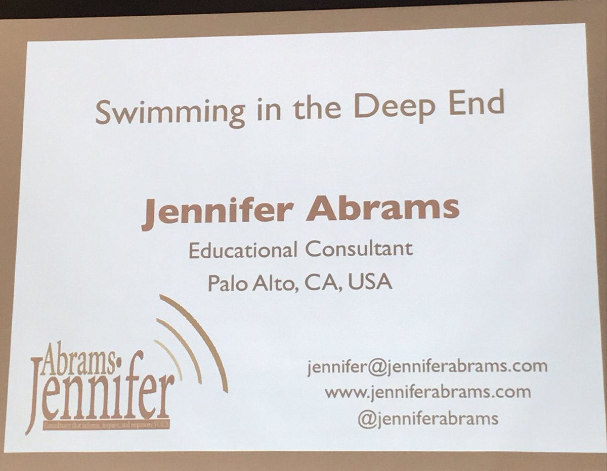 Excited to be here today! Looking forward to a great day of learning. <a href="/jenniferabrams/">Jennifer Abrams</a>