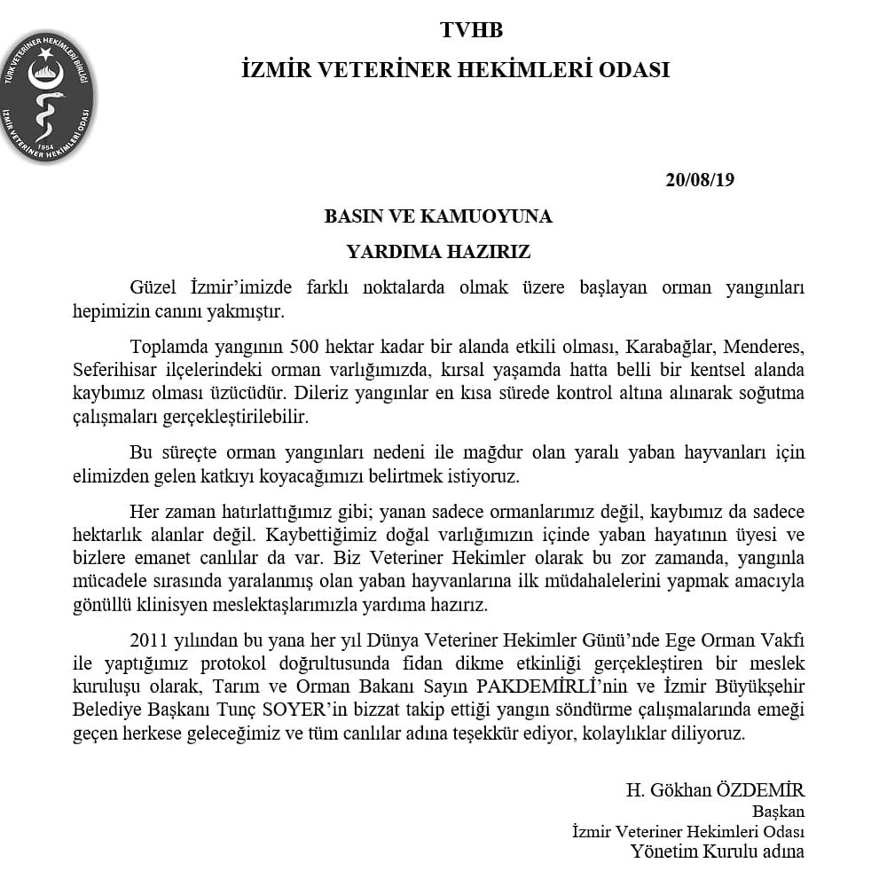 Medicapet, bahsi geçen gönüllü kliniklerden biridir. Orman yangınlarında yaralanan yaban hayvanlarını ulaştırmanız halinde tamamen ücretsiz olarak tedavi ve bakımlarını üstleniyoruz. Yarali bir yaban hayvani buldugunuzda lütfen 239 65 48 numaralı telefondan 24 saat ulaşınız.