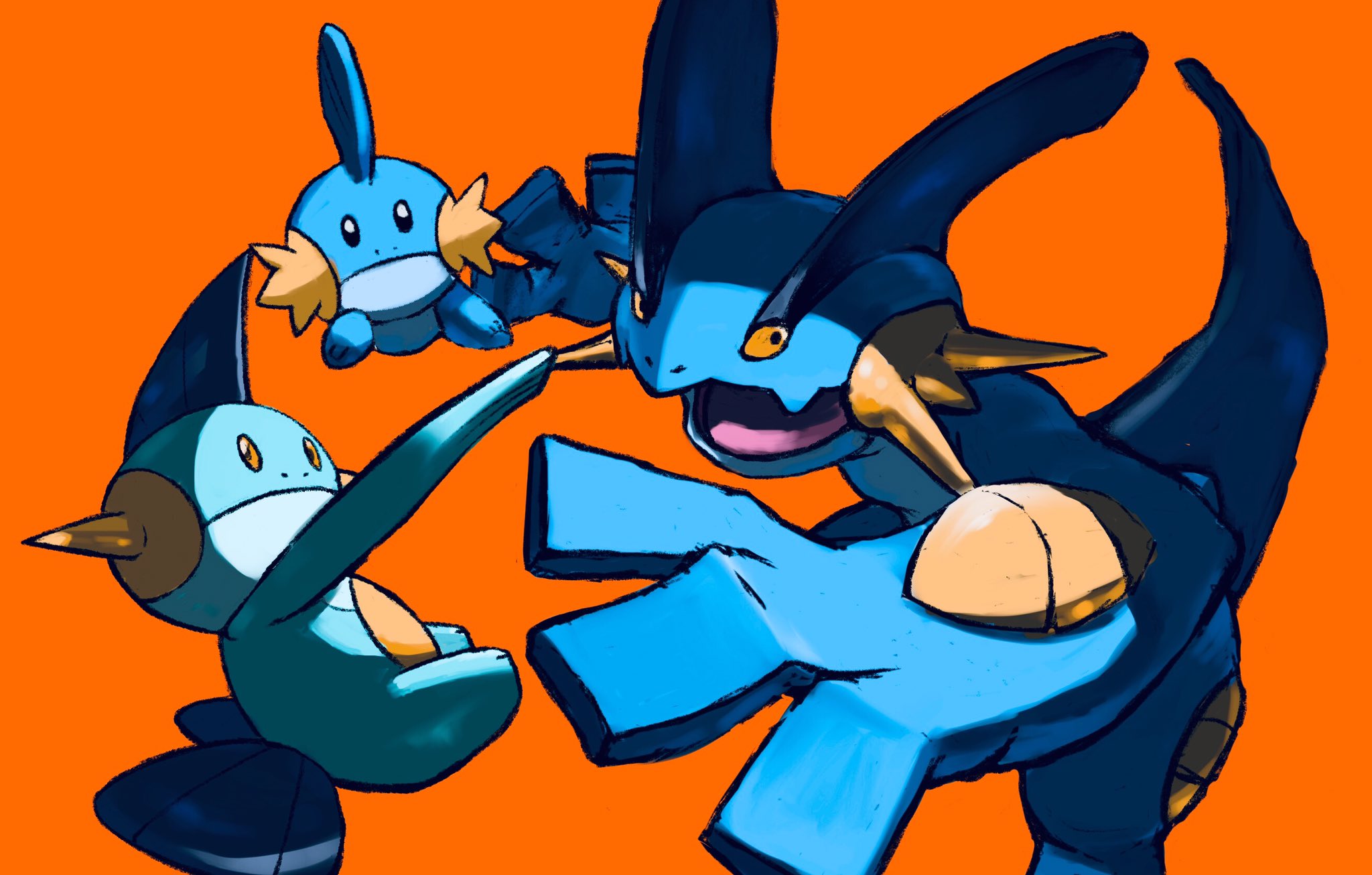 O Xrhsths さいさんか Sto Twitter ポケモンのスケール考えながら描くの楽しいよね ミズゴロウ 0 4m 7 6kg ヌマクロー 0 7m 28 0kg ラグラージ 1 5m 81 9kg ポケモンイラスト T Co 9ejujg76xs Twitter