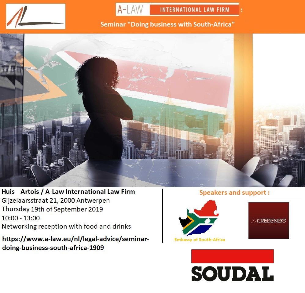 CredendoEN's tweet photo. Interested in doing business with #SouthAfrica? Join us on 19 September in #Antwerp and take part in the #seminar organised by @ALawIntLawFirm. 

Our Credendo experts will be there sharing their insights and a forecast for the country. ➡️ https://t.co/0hqQ4HzoG0 https://t.co/H8dfCvEJ1r