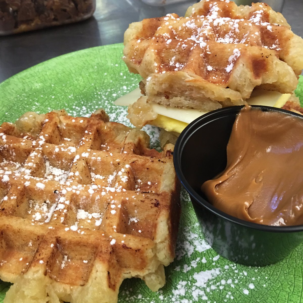 tpbinc's tweet photo. Join us and build your own waffle creation! #waffles #liegewaffles #theperfecblend #newarkde #udel #cookiebutter #wafflesandwich https://t.co/PiSw55qkVV