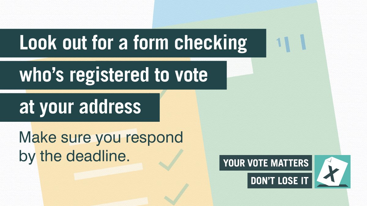 It's Annual Canvass time again, so we are asking every household in Hertsmere to respond to the forms checking who is eligible to vote at your address. Responding in time allows you to have your say in elections in our area. #YourVoteMatters