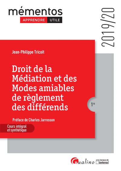 jptricoit's tweet photo. J'ai le très grand plaisir de vous informer que mon ouvrage "Droit de la médiation et des modes amiables de règlement des différends" est disponible dans toutes les bonnes libraires #Médiation #MARD Un grand merci à mon éditeur @editionsGualino pour sa confiance 1/2 https://t.co/fWhaJdMNbz