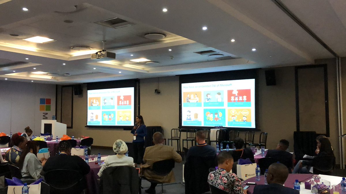MicrosoftSA's tweet photo. Jasmin Pillay, showing how Microsoft has embedded #DiversityandInclusion in our processes and culture. #GleamSA https://t.co/6FJmzeYwA8