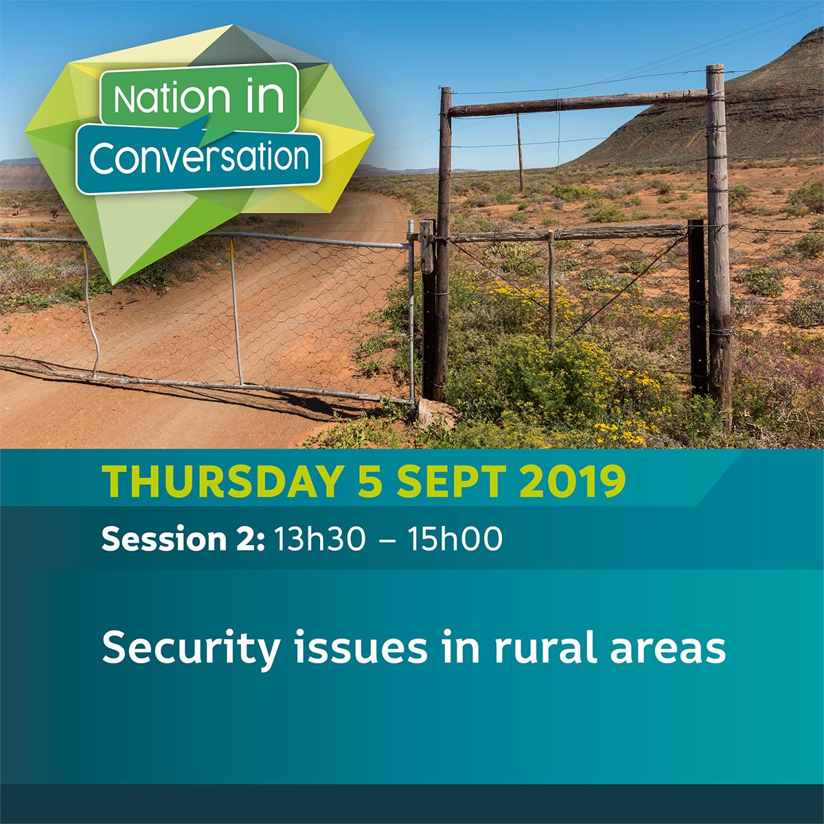NationConverse's tweet photo. The afternoon session on Thursday 5 Sep at #NampoCape2019 in Bredasdorp will take a look at security issues in rural areas.  @sakegesprek will talk to the  panel of experts: Jannie Strydom; Reinard Geldenhuys; Pieter Albertyn; Uys van der Westhuizen &amp; Gary McKay.  #NiC2019 https://t.co/1Q4v9qW3XN