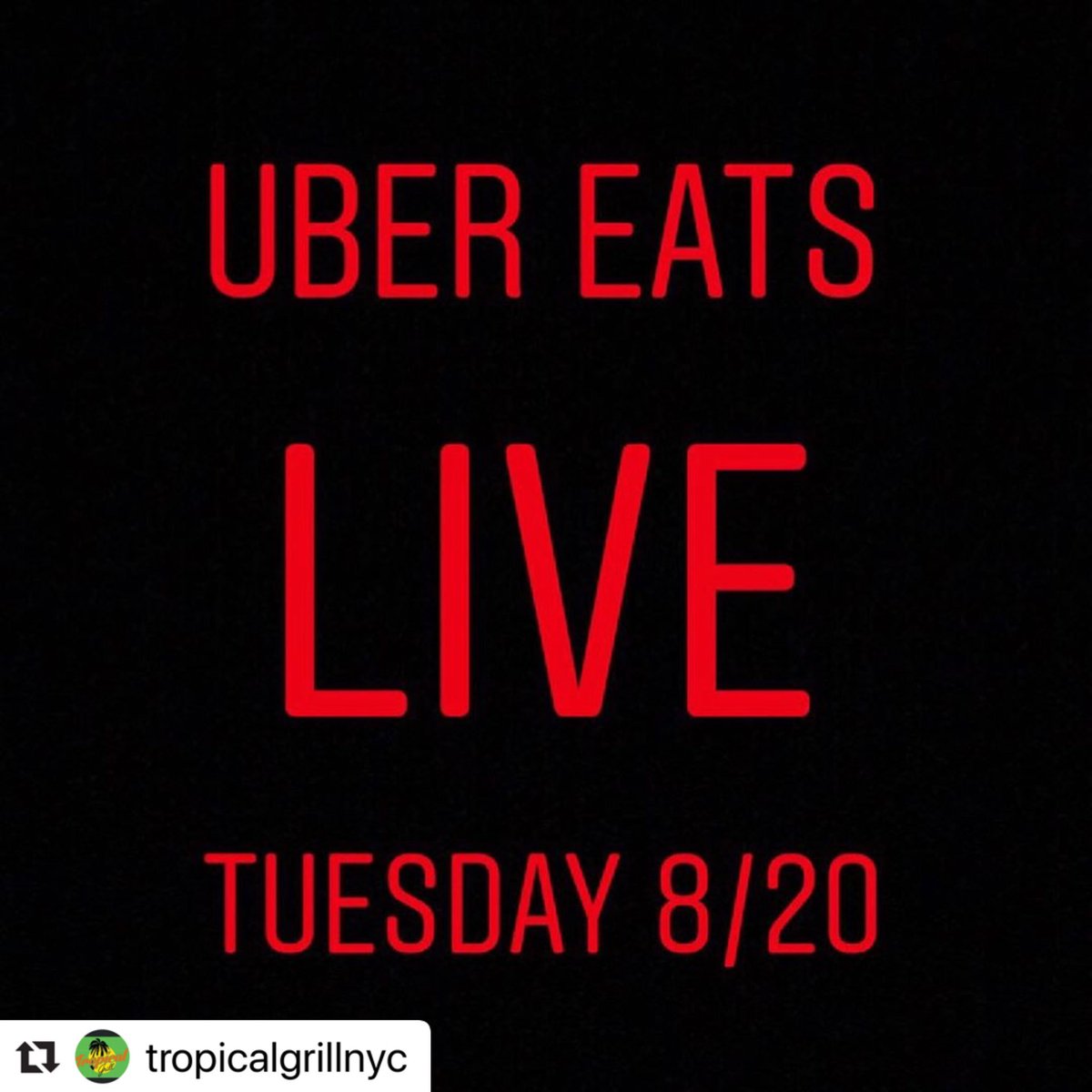 abimbaby's tweet photo. TODAY @tropicalgrillnyc #tropicalgrill  Our Full Menu Will Be Available On Uber Eats‼️ Download The @ubereats App Now‼️ #swipeleft #ubereats #wenowdeliver #nigerianfood #nyc #queens #brooklyn #jfkairport https://t.co/JRFuO3yxeD