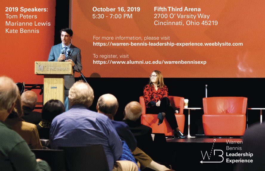 The third annual Warren Bennis Leadership Experience will take place on October 16! Register now: alumni.uc.edu/warrenbennisexp