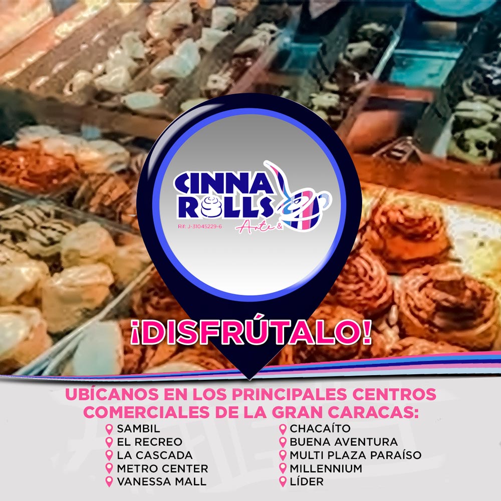 Siempre cerca de ti <a href="/c/">c</a>innarollsoficial #disfrútalo 
@elrecerocc <a href="/cclider/">C.C. LÍDER</a> <a href="/tusambilccs/">SAMBIL® Caracas</a> @multiplazavenezuela <a href="/metrocentercc/">CC MetroCenter</a> <a href="/cascadacarrizal/">La Cascada Carrizal</a>  @c.c.vanessamall <a href="/cc_buenaventura/">CC Buenaventura</a> @candelariacenter y muchos más