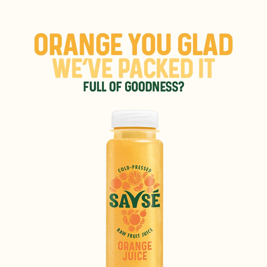 Our Orange Juice is like a dose of sunshine in a bottle, keeping you feeling great with immune system strengthening Vitamin C. Never Heated. Never Compromise. Always Savsé. #Savsé #Smoothie #NeverHeated #OrangeJuice #Vitamin C #ImmuneSystem