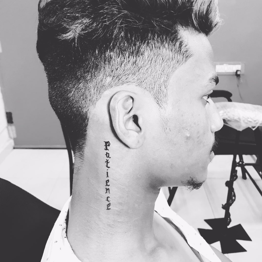 Tattoo uploaded by John D Nguyen Anu RA  Blessed text on neckThanks  for looking necktattoos fonttattoos letteringtattoos byjncustoms   Tattoodo