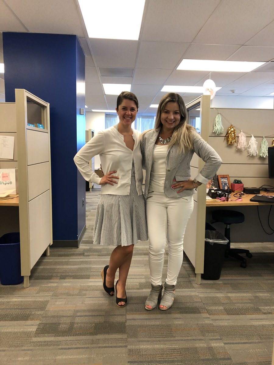 libbymwilliams's tweet photo. When you are in synch with your team, it shows! 
#twinning #dreamteam #Pinstripe 

@UlyanaUebersezi @ATPCOnews #ATPCOmarketing https://t.co/nCnBrswBCG