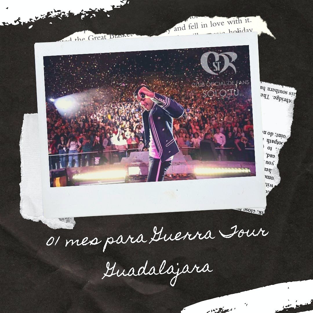 ClubSoloTu_Gdl's tweet photo. Sólo falta un mes para que regrese @_CarlosRivera con su #GuerraTour a #Guadalajara el 20 &amp; 21 de Septiembre. @WestWoodEntt @AuditorioTelmex @Ticketmaster_Me ¿Te lo pierdes? https://t.co/yzL7w1gKRG