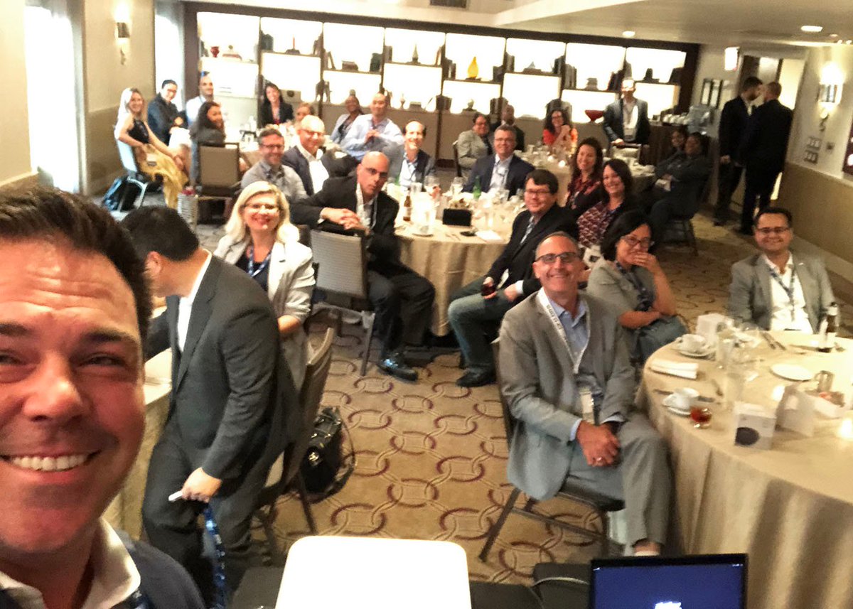 Jedox's tweet photo. Matt, our VP of Sales for Jedox North America, took this epic group selfie at our Jedox CFO Dinner in New York City last Thursday where we hosted top CFOs and financial experts. Great food, wine, and discussion! #CFO #NewYorkCity #AllSmiles https://t.co/JCRvDUIOyh
