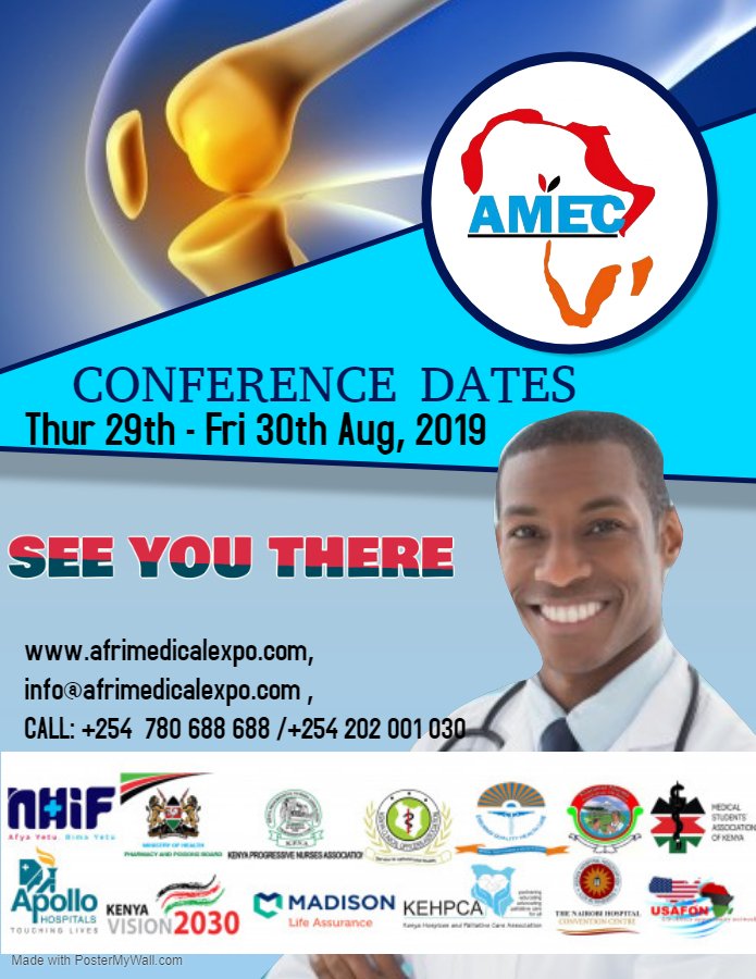 Register today to hear from game-changers in health who will be present at the upcoming: Africa Medical Expo & Conference 2019 #UHC #AMEC2019 #MedicalConferences #NHIF #health 
afrimedicalexpo.com