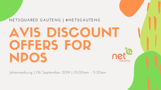 PhambanoTech's tweet photo. [INVITATION] @TechSoupSAfrica has recently partnered with Avis to offer NPOs lowest possible car rental rates. Join us for a free-to-attend #Net2Gauteng session for an overview and demonstration: https://t.co/Aa9IGJrEIO #PhambanoTech #Tech4Good https://t.co/zVFcSbumhQ