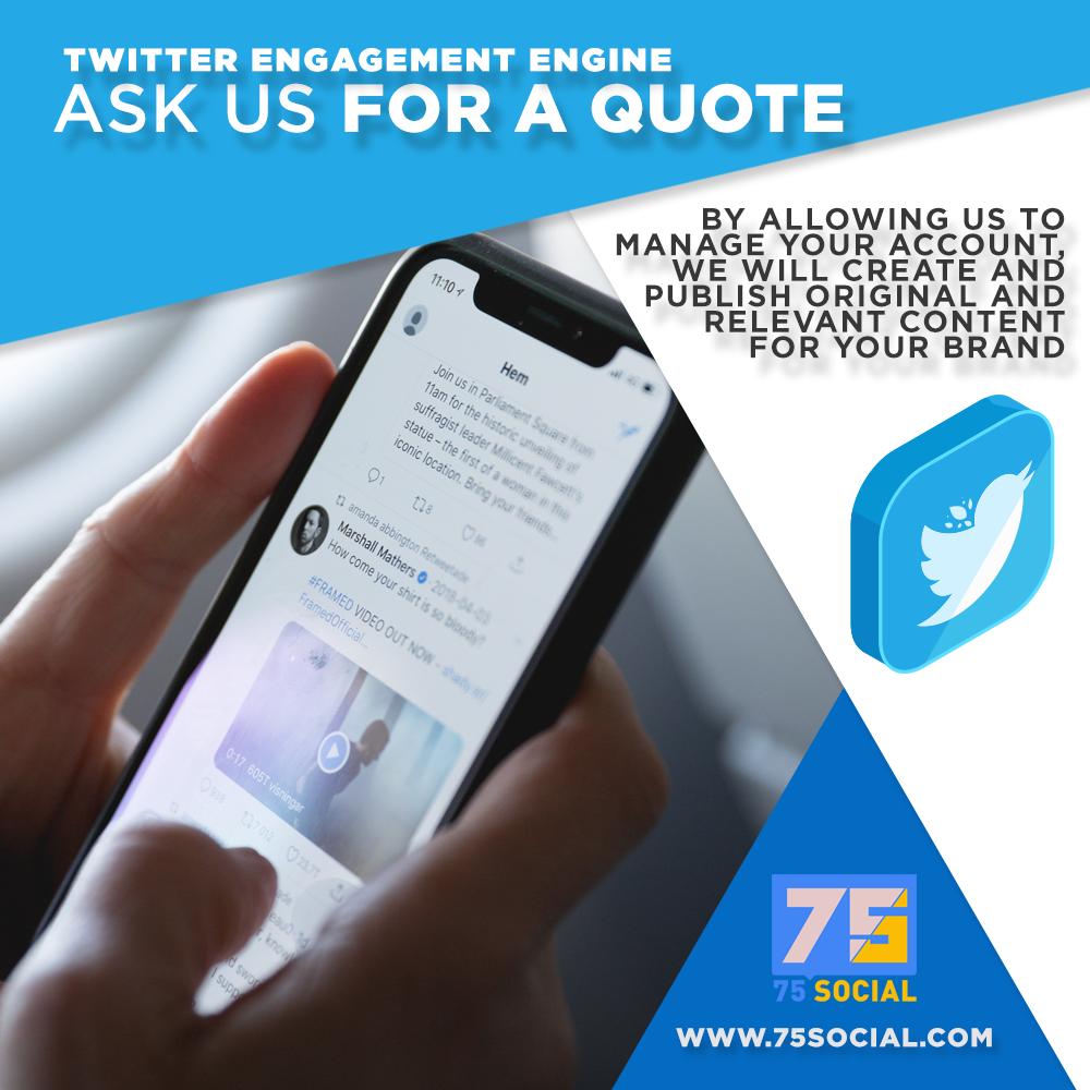 75_social's tweet photo. If you are looking for someone to manage your brand's Twitter account, then you've come at the right place. We here at #75Social have the solution for you!

Learn more about this here https://t.co/0DhgUVgPN7

For additional questions, email us at sales@75social.com. https://t.co/gqCsUcfGXp