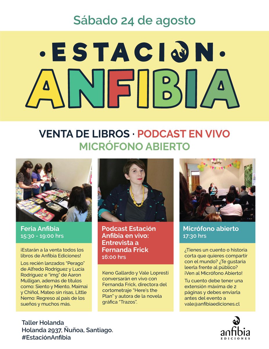 #Mañana evento imperdible en Taller Holanda, desde las 15.30 h 🙂 #EstaciónAnfibia / <a href="/AnfibiaEd/">Anfibia Ediciones</a>