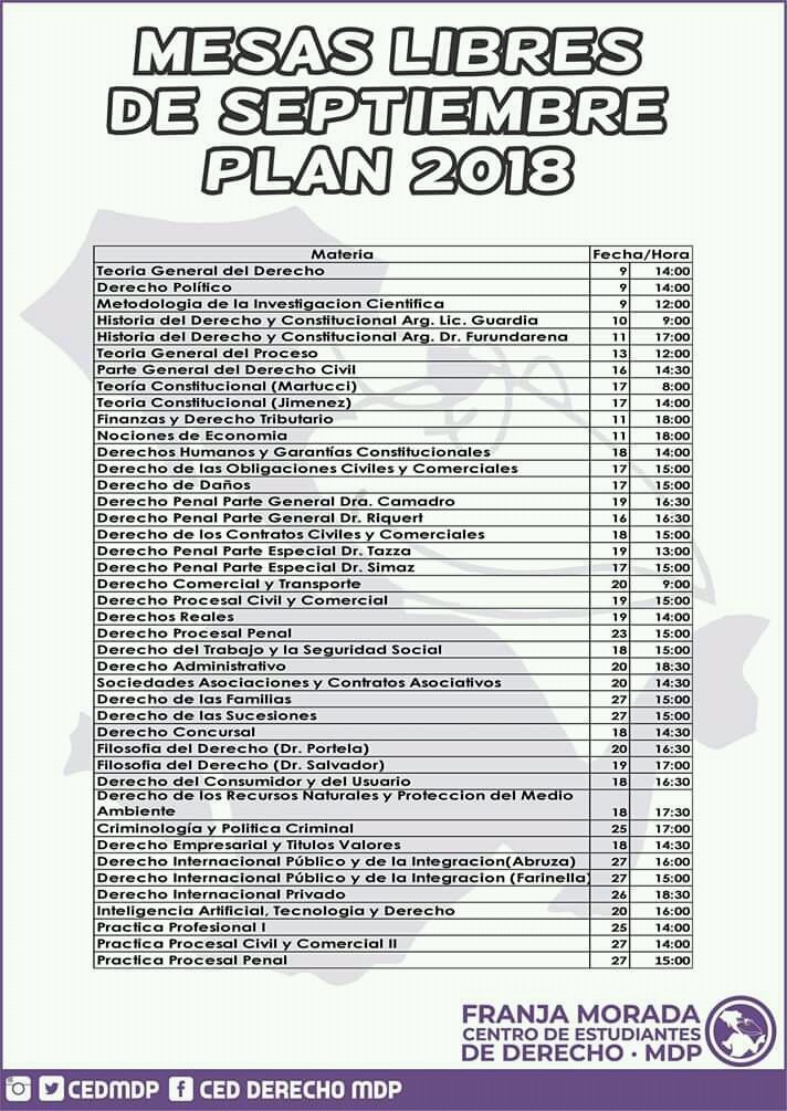 CEDMdp's tweet photo. ⚠️ #MESASLIBRES #SEPTIEMBRE
Les dejamos las fechas del próximo mes para ambos planes.
❗️Recuerden que para anotarse deben hacerlo a partir del primer día hábil de septiembre, y tienen tiempo para anotarse hasta 72 hs. antes de la fecha de la mesa.
Exitos!!!🍀🍀🍀 https://t.co/AGjzP6xVxw