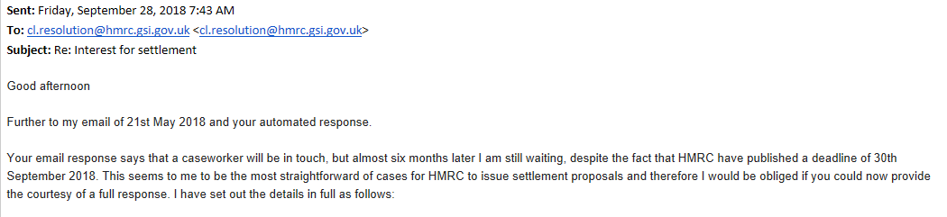 wealthagent's tweet photo. @JasonHillier3 @pmanley82 Client said #HMRC were abrupt with him on the phone & told him that there is no record of him having registered for settlement & that he'll now suffer the #Loancharge , but client has copies of emails to HMRC starting 21 May 2018. #HMRCshambles #HMRCextortion https://t.co/QMlAivHxOV