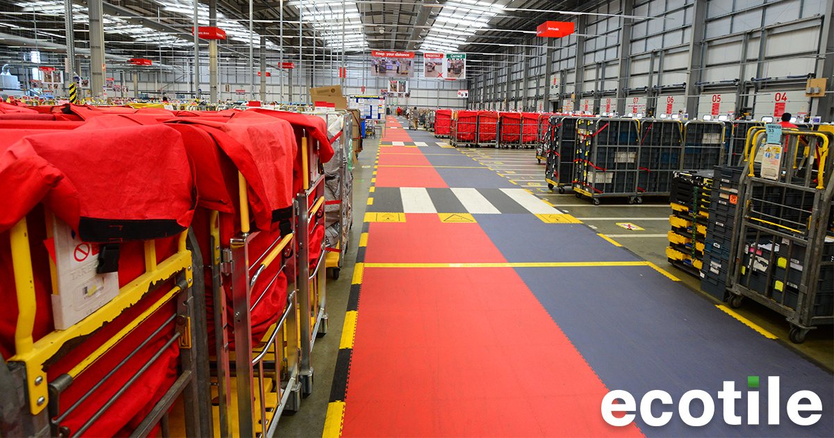 EcotileFlooring's tweet photo. We have the Royal Mail stamp of approval! We worked with the @RoyalMail to create a safer working environment. This includes, area zoning, hazard signs and more!

Want to find out more? You can read all about it here; https://t.co/9OR4iPhvm6 https://t.co/Rj0ooO2BwJ