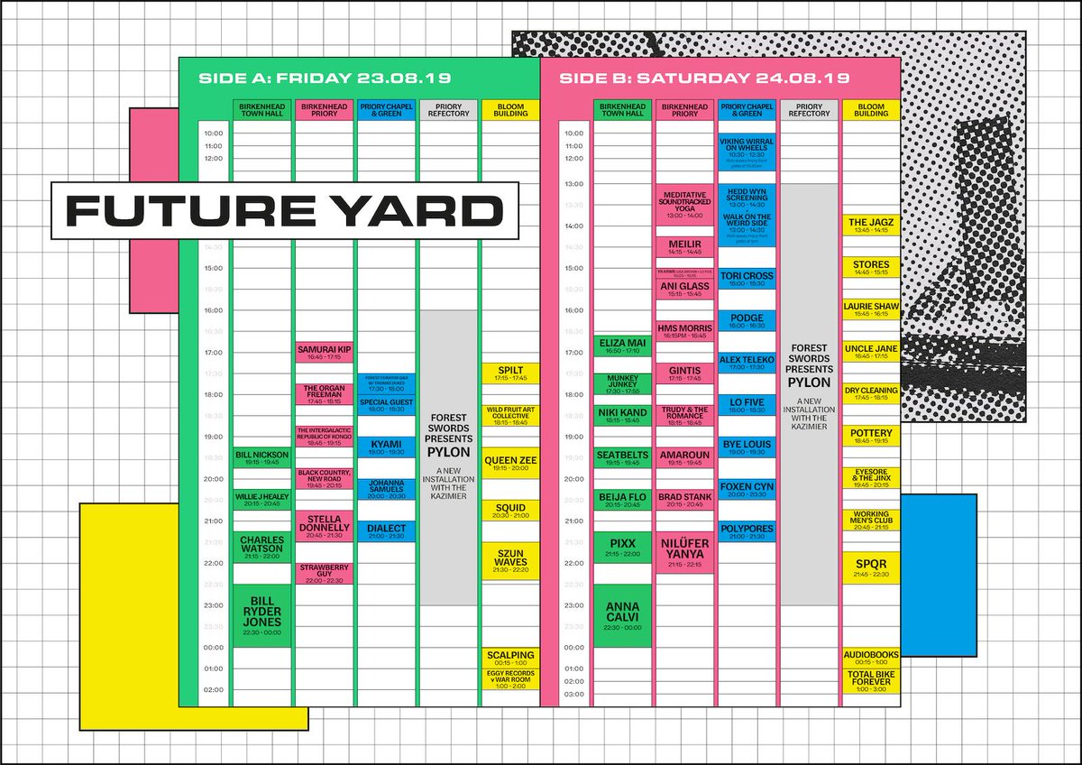 a really superb happening in birkenhead this coming weekend <a href="/future_yard/">Future Yard</a> festival, with a lovingly + excellently curated line-up boasting an amazing local + national programme across some great spaces. be sure to grab one of the final tickets for this unique and special event !