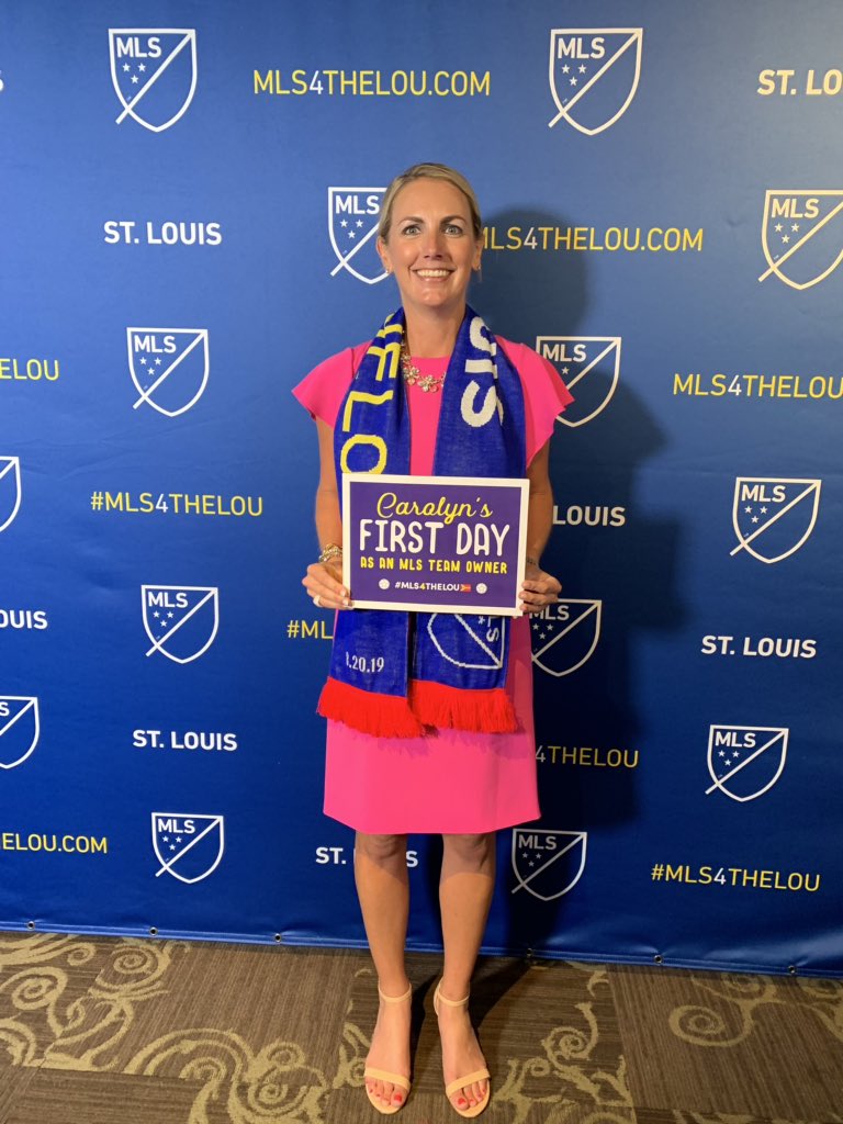carolynkindle's tweet photo. I guess my first day as an @MLS team owner has been pretty cool...and of course I wore pink 🤣 #MLS4TheLou #STLMade https://t.co/QRfTivtOr9