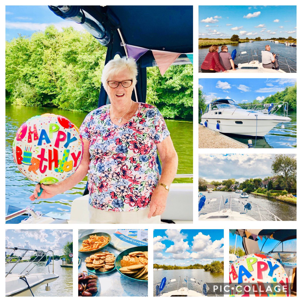 BroadlandChart1's tweet photo. A sunny six hour cruise for this lovely lady’s 80th Birthday 🍰 🎉⚓️
#norfolkbroads #familytime #MakingMemories #birthday #norfolktime #norfolk #charterboat #boats #boatsforhire #river #broadlandcharters https://t.co/LCzpKBxkip