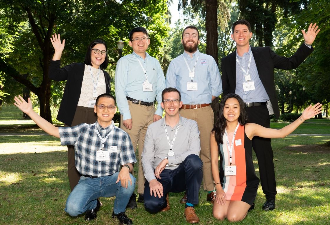 ACEEEdc's tweet photo. Our Linda Latham Scholars got to mingle with the best minds in #industrial #energyefficiency at #SummerStudy19. (L to R: Sarah Moriarty, Da Chun Wu, Patrick Fitzgerald, Rafael Dugarte. Second Row: Jin Wei Wang, Greg Miller, and Gloria Li). https://t.co/VVmNo9lBiM