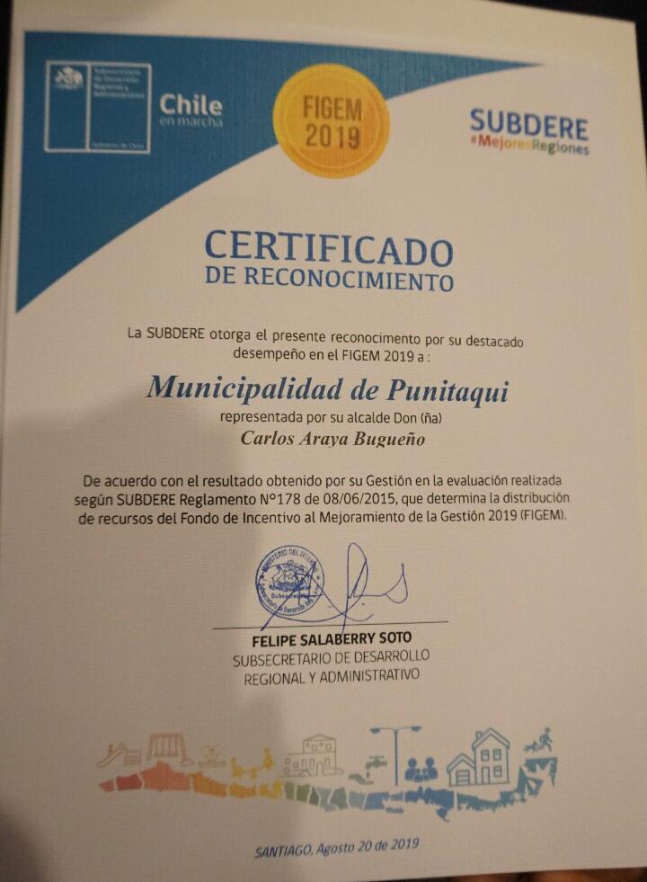 Araya7Carlos's tweet photo. Orgulloso de recibir un premio a la gestión municipal, trabajo serio, responsable, prolijo, comprometido y eficaz hoy está dando sus frutos, por 2do. año consecutivo recibimos FIGEM (Fondo de Incentivo al Mejoramiento de la Gestión Municipal) #Punitaqui
#JuntosConstruyendoFuturo https://t.co/fJaG9qX7XO