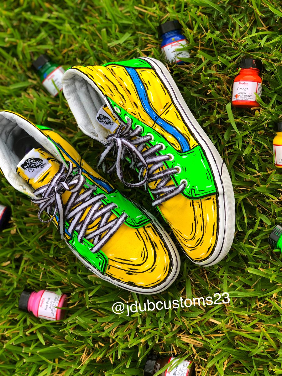Jdubcustoms23's tweet photo. Cartoon custom vans ✏️💛💚💙FOR SALE!! (U.S. men’s-10 woman’s-11.5) Only $150 for this month!! @AngelusDirect @AngelusBrand @VANS_66 #Customs #Customshoes #customkicks #shoehead #sneakerhead #shoeart #angulus #anguluspaint #angulusshoes #igkicks #artistsonig #artistunderground https://t.co/mhjVugsVJa