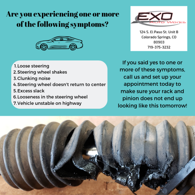 ExoWorks's tweet photo. A bad rack and pinion can make for a bad day. Come to us so that we can help prevent you from having a bad day due to a worse rack and pinion!
 #exoautoworks #mechanic #automotiverepair #autorepair #autoservice #coloradospringsmechanic #fixingcars #719smallbusiness #smallbusiness https://t.co/pO2QyFnM1x